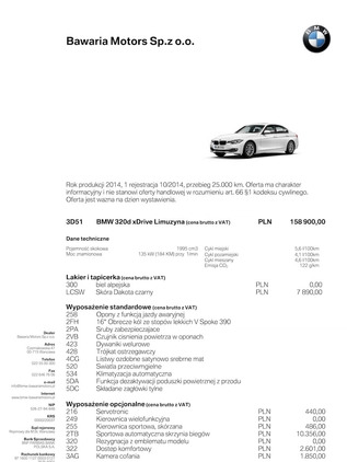 BMW Seria 3 cena 62500 przebieg: 192000, rok produkcji 2014 z Rzeszów małe 56